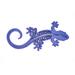 Close up back side of 3D printed blue salamander 