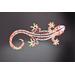 Close up of Front view of 3D salamander and hand painted dot art