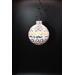 Side view of hand painted ornament.  This design is used around the entire ornament.