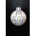 Side view of hand painted ornament.  The design is painted around the ornament's entirety.