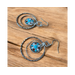 A trendy long pair of western earrings are handmade and flashy. hoop earrings with concho.
