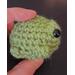 side view of an angry green frog
