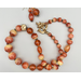 Necklace set | Antique/vintage Bohemian/Czech faux-carnelian glass rounds, carnelian stone faceted ovals
