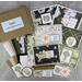 A spiritual card making kit to create 6 different cards with cardstock, scrapbook paper, handcrafted embellishments and cards/envelopes.