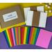 Bright embossed cardstock with cards and envelopes to make your own birthday cards. Complete kit that makes 10 birthday cards.