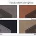 Faux leather color options