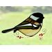 Chickadee Suncatcher in direct sunlight.