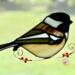 Chickadee Suncatcher in direct sunlight.