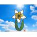 Daffodil suncatcher- in white-  in direct sunlight.