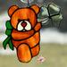 Saint Patrick's Day Bear suncatcher in direct sunlight- Brown