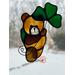 Saint Pat's Bear suncatcher in Golden Brown