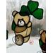 Saint Pat's Bear suncatcher in Cream