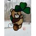 Saint Pat's Bear suncatcher in Brown