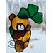 Saint Pat's Bear suncatcher in Golden Brown