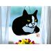 Tuxedo Cat Suncatcher in black