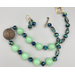 Necklace set | Vintage Italian and Japanese lampwork beads with metal "tea strainer" focal