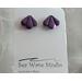 Small purple earrings with 3 descending petals