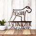 A Schnauzer Lives Here metal wall art, with Beware, in copper vein powder coat.