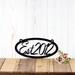 Oval Established year metal sign, in matte black powder coat.