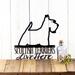 Scottish Terriers Live Here metal sign, in matte black powder coat.