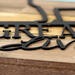 Close up of matte black on our Great Dane metal wall art.