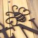 Close up of copper vein powder coat on our garden name metal sign.