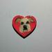 Hand drawn Schnauzer mix pet portrait on a wooden heart