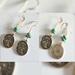 Gold Coin Aquarius Earrings with Turquoise Gemstones