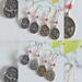 Gold and Silver Capricorn Zodiac Coin Earrings with Ruby Gemstones