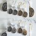 Gold and Silver Sagittarius Zodiac Coin Earrings with Blue Lace Agate Gemstones