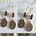 Gold Scorpio Zodiac Coin Earrings with Mahogany Obsidian Gemstones