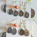 Gold Virgo Zodiac Coin Earrings with Peridot Gemstones and Silver Virgo Zodiac Coin Earrings with Carnelian Gemstones 