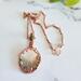 Mother of Pearl and Turquoise Copper Wire Wrapped Tree Necklace