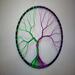 yin yang inspired purple and green wire split tree of life