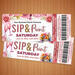 Editable Sip and Paint Flyer and Ticket Bundle | Party Event Template 