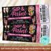 Editable Paint Party Themed Event Ticket | Sip and Paint Ticket Stub Template