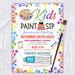 DIY Kids Sip and Paint Ticket and Flyer Bundle | Kids Event Template