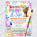 DIY Kids Paint and Sip Bundle | Ticket and Flyer Template