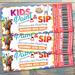 Editable Kids Sip and Paint Ticket Template | Kids Event Ticket