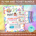 DIY Kids Sip and Paint Ticket and Flyer Bundle | Kids Event Template