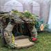 Handmade Natural Wood Fairy House, Fairy House, Woodland Fairy House, enchanting wood home, handmade wood fairy dwelling with flowers 