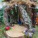 Handmade Natural Wood Fairy House, Fairy House, Woodland Fairy House, enchanting wood home, handmade wood fairy dwelling with flowers 