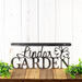 Custom metal garden hanging sign with first name and butterfly, in raw steel.