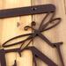Close up of copper vein powder coat on the garden hanging sign.
