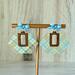 Hexagon Plaid Earrings with Bow