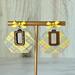 Hexagon Plaid Earrings with Bow