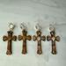 Beaded Floral Cross Earrings