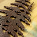 Close up of copper vein powder coat on our metal house number sign.