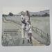Mother’s Day card featuring scripture with mother in field holding 2 children boy and girl surrounded by yellow flowers and wooden fence