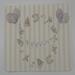 Elegant unisex baby shower peaches in cream striped design with cream balloons and banner reading oh baby